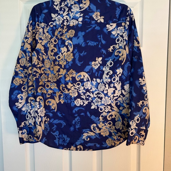 Westbound Blue Graphic Long Sleeve Button Down Shirt - Picture 3 of 4